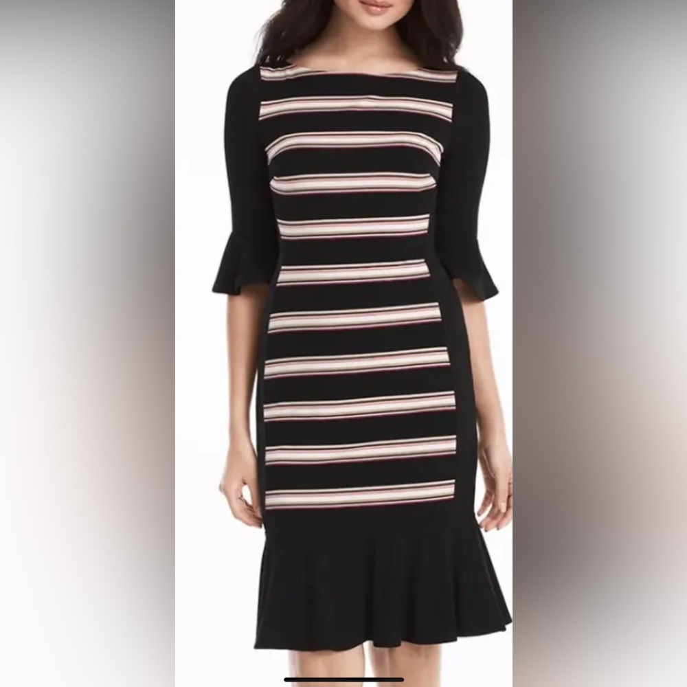 Bundle 👗WHBM 👗Bell-Sleeve Flippy Hem Striped Sheath Dress & Shape fx  Dress